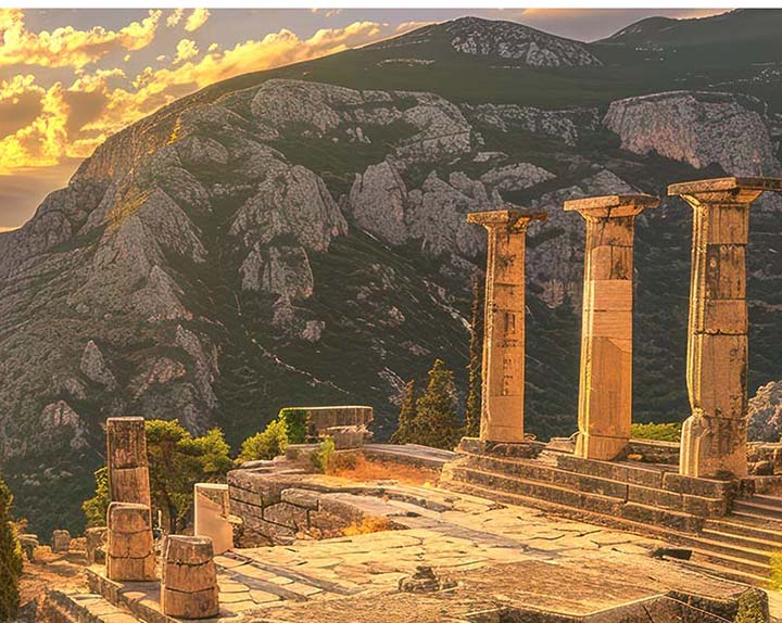 Delphi Greece sunrise