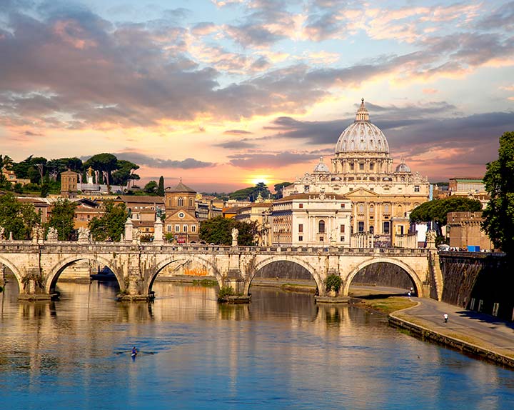 saint peter basilica bridge vatican-rome-italy